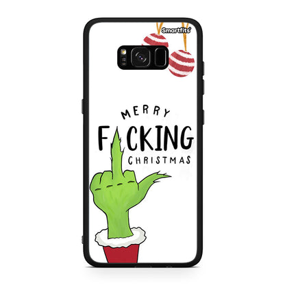 Samsung S8+ Merry F Xmas θήκη από τη Smartfits με σχέδιο στο πίσω μέρος και μαύρο περίβλημα | Smartphone case with colorful back and black bezels by Smartfits