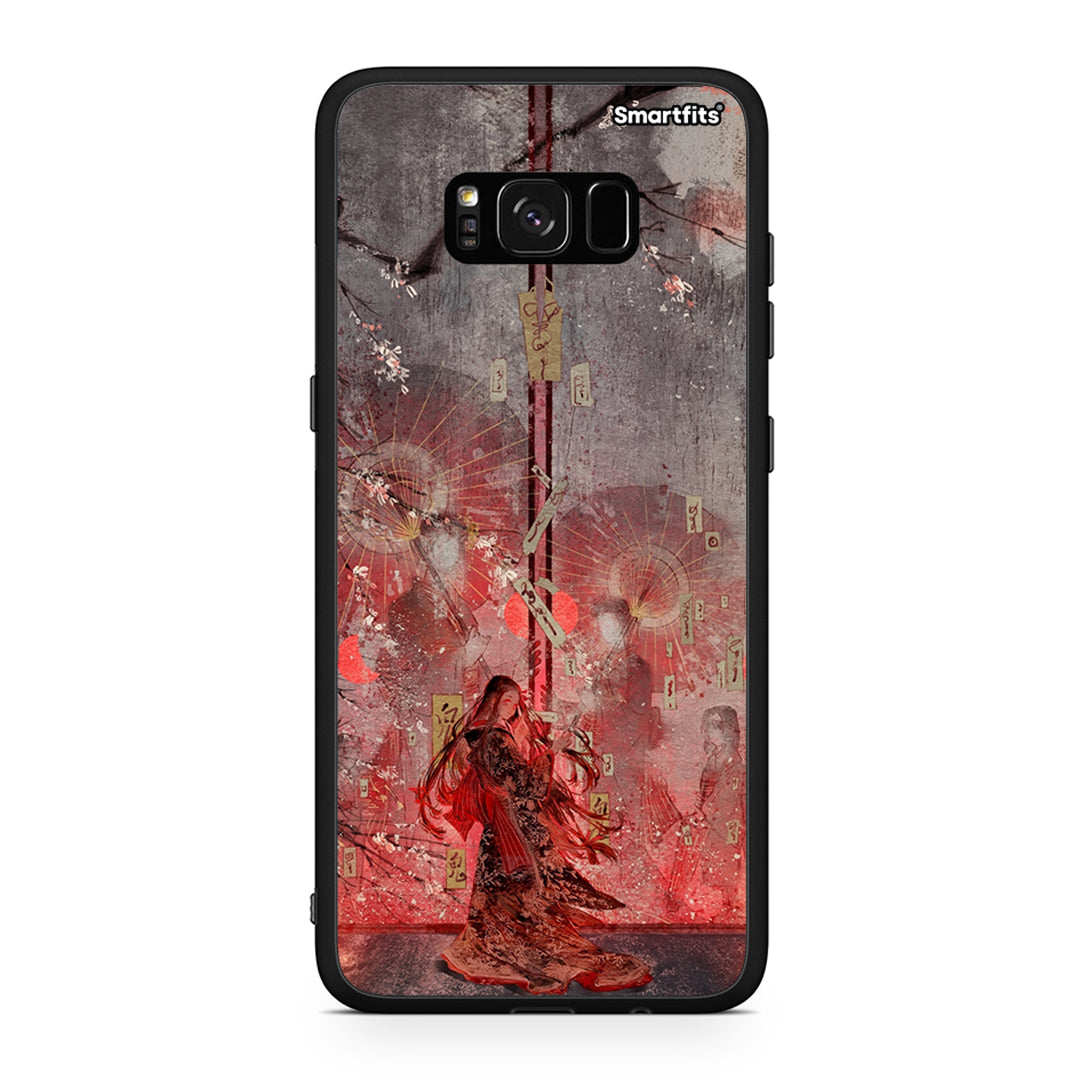 Samsung S8+ Nezuko Kamado θήκη από τη Smartfits με σχέδιο στο πίσω μέρος και μαύρο περίβλημα | Smartphone case with colorful back and black bezels by Smartfits