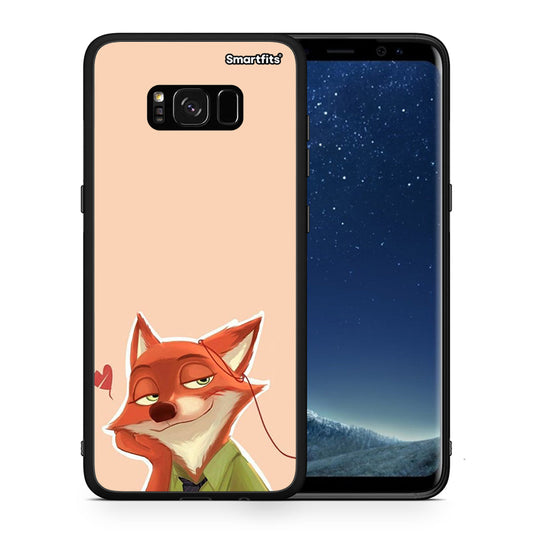 Θήκη Samsung S8+ Nick Wilde And Judy Hopps Love 1 από τη Smartfits με σχέδιο στο πίσω μέρος και μαύρο περίβλημα | Samsung S8+ Nick Wilde And Judy Hopps Love 1 case with colorful back and black bezels