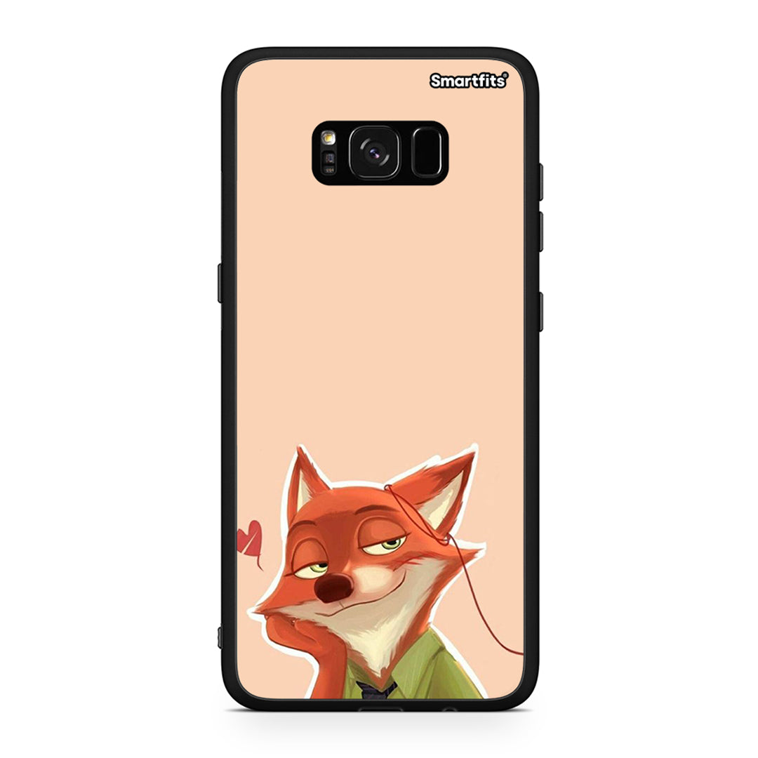 Samsung S8 Nick Wilde And Judy Hopps Love 1 θήκη από τη Smartfits με σχέδιο στο πίσω μέρος και μαύρο περίβλημα | Smartphone case with colorful back and black bezels by Smartfits