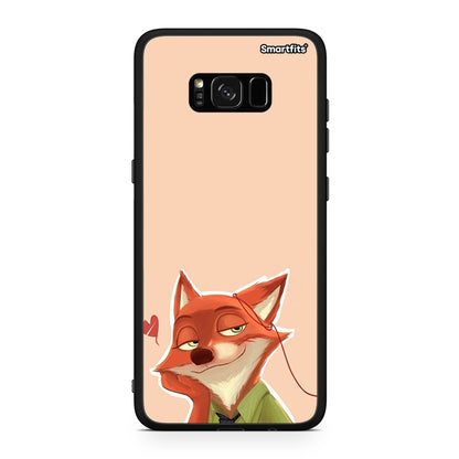 Samsung S8 Nick Wilde And Judy Hopps Love 1 θήκη από τη Smartfits με σχέδιο στο πίσω μέρος και μαύρο περίβλημα | Smartphone case with colorful back and black bezels by Smartfits
