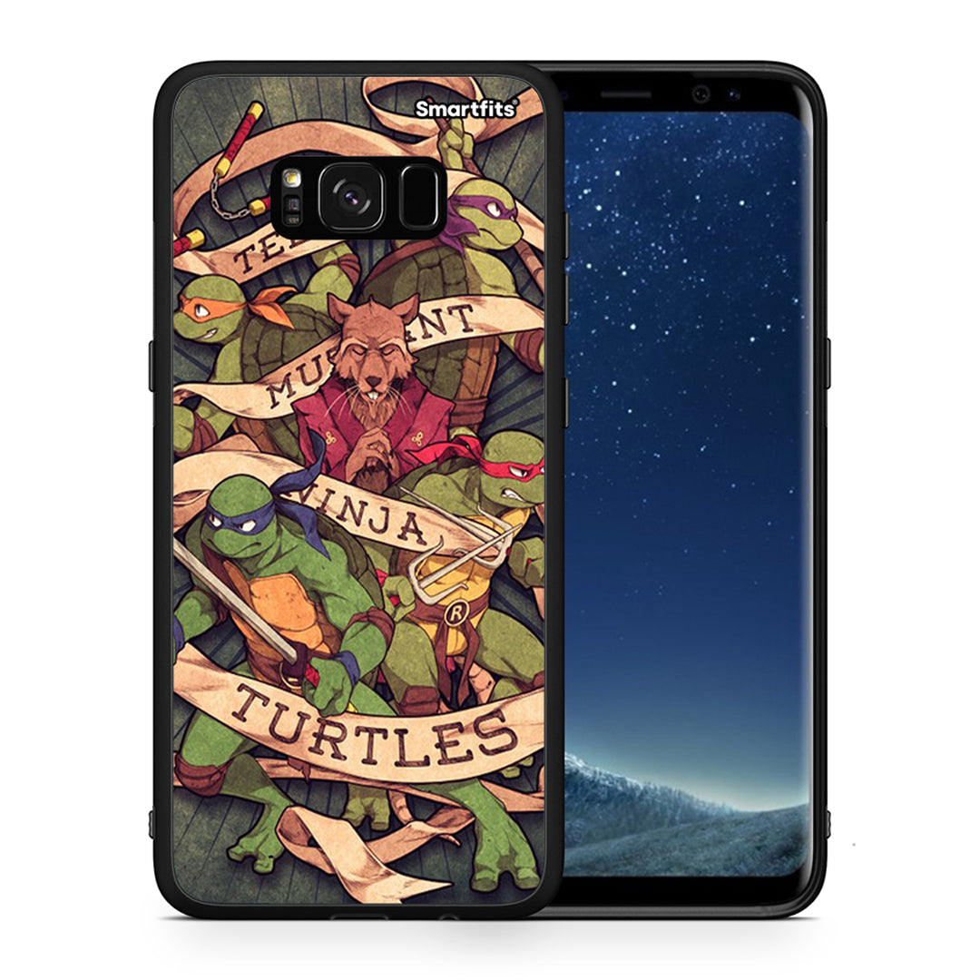 Θήκη Samsung S8+ Ninja Turtles από τη Smartfits με σχέδιο στο πίσω μέρος και μαύρο περίβλημα | Samsung S8+ Ninja Turtles case with colorful back and black bezels