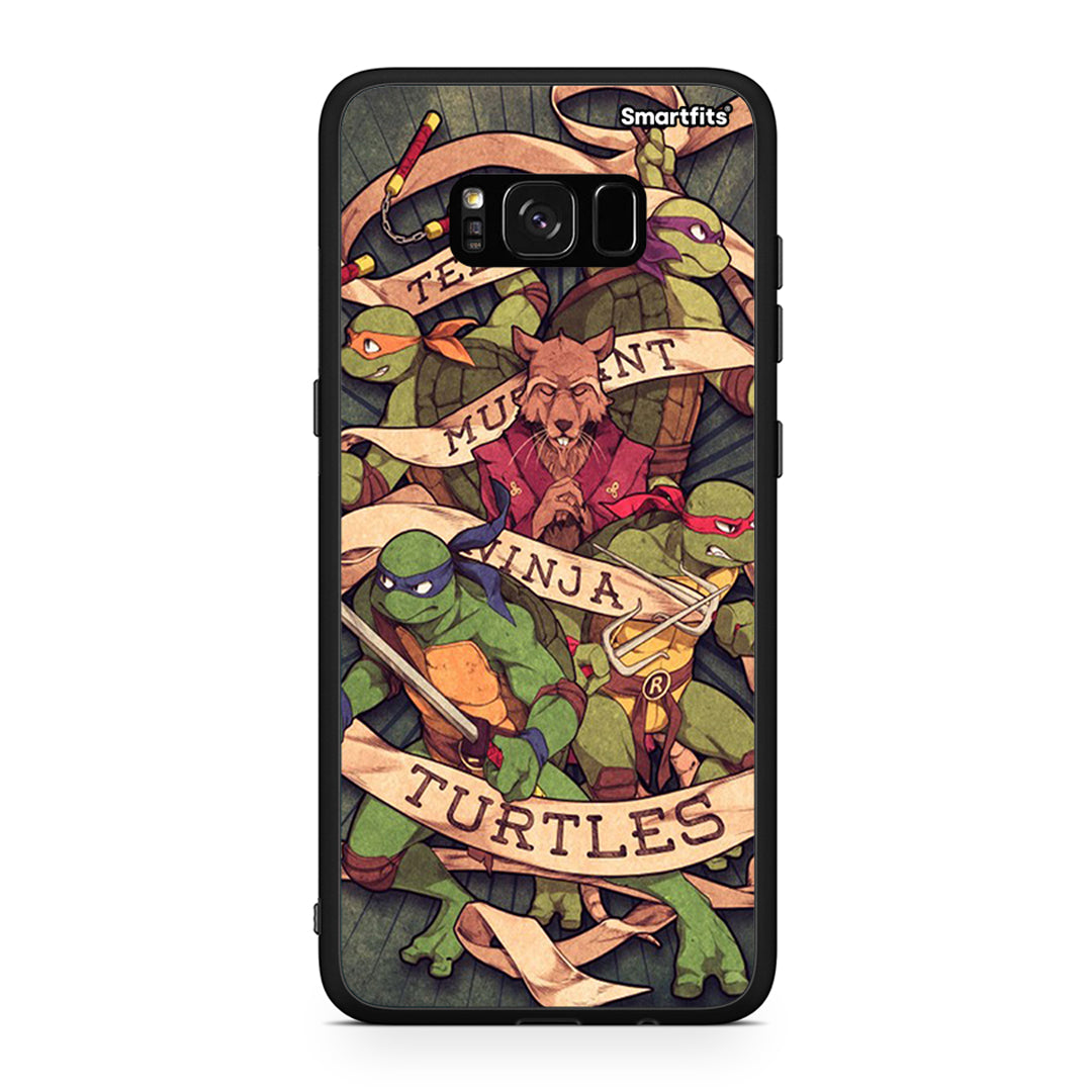 Samsung S8+ Ninja Turtles θήκη από τη Smartfits με σχέδιο στο πίσω μέρος και μαύρο περίβλημα | Smartphone case with colorful back and black bezels by Smartfits