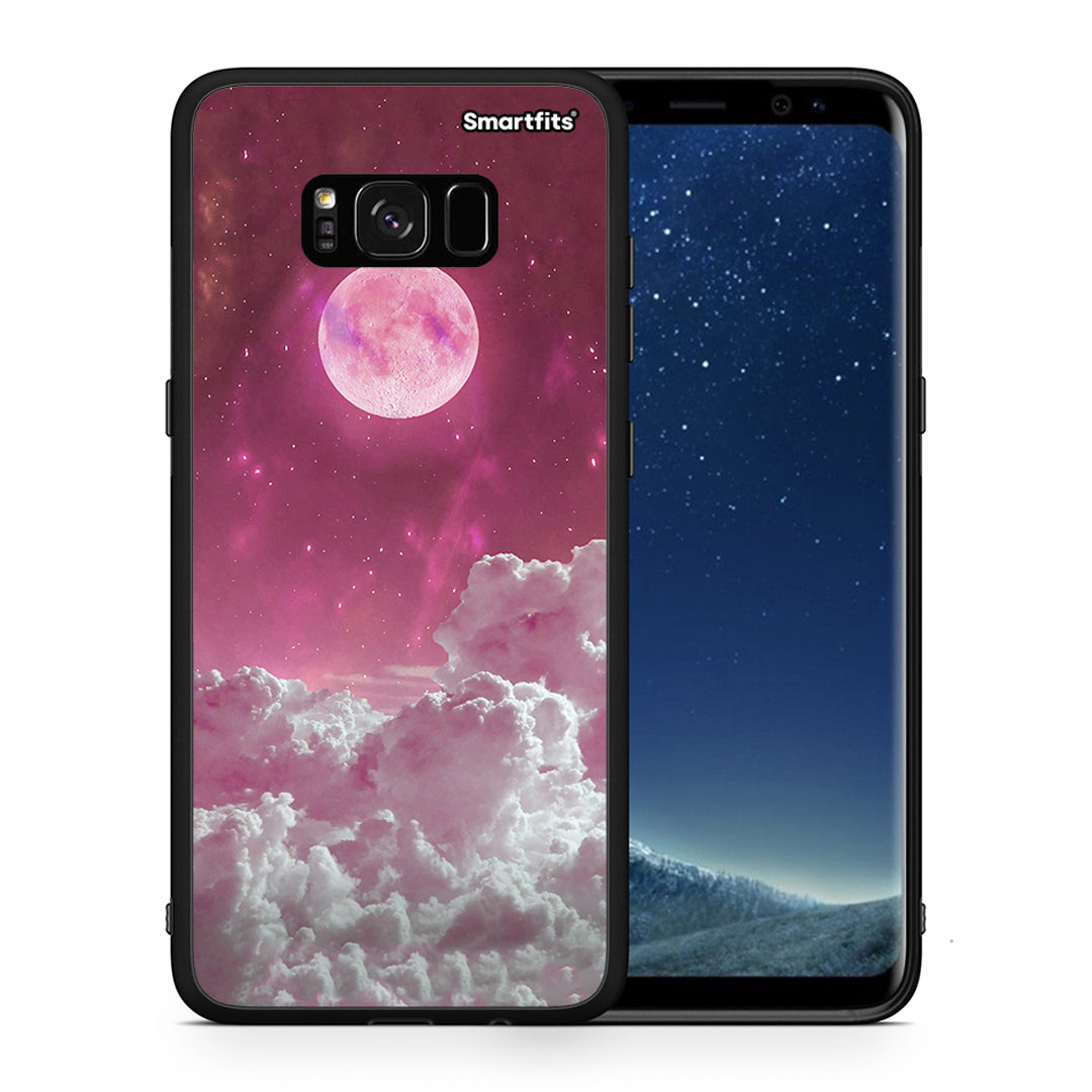 Θήκη Samsung S8+ Pink Moon από τη Smartfits με σχέδιο στο πίσω μέρος και μαύρο περίβλημα | Samsung S8+ Pink Moon case with colorful back and black bezels