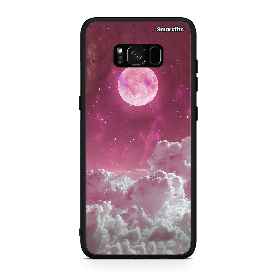 Samsung S8+ Pink Moon Θήκη από τη Smartfits με σχέδιο στο πίσω μέρος και μαύρο περίβλημα | Smartphone case with colorful back and black bezels by Smartfits