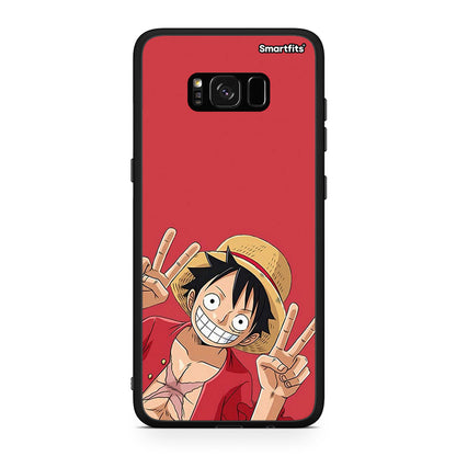 Samsung S8+ Pirate Luffy Θήκη από τη Smartfits με σχέδιο στο πίσω μέρος και μαύρο περίβλημα | Smartphone case with colorful back and black bezels by Smartfits