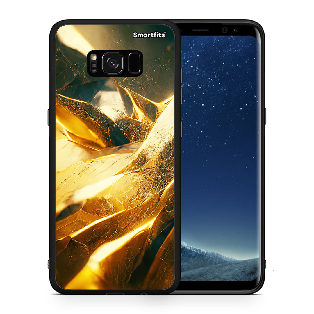 Θήκη Samsung S8 Real Gold από τη Smartfits με σχέδιο στο πίσω μέρος και μαύρο περίβλημα | Samsung S8 Real Gold case with colorful back and black bezels