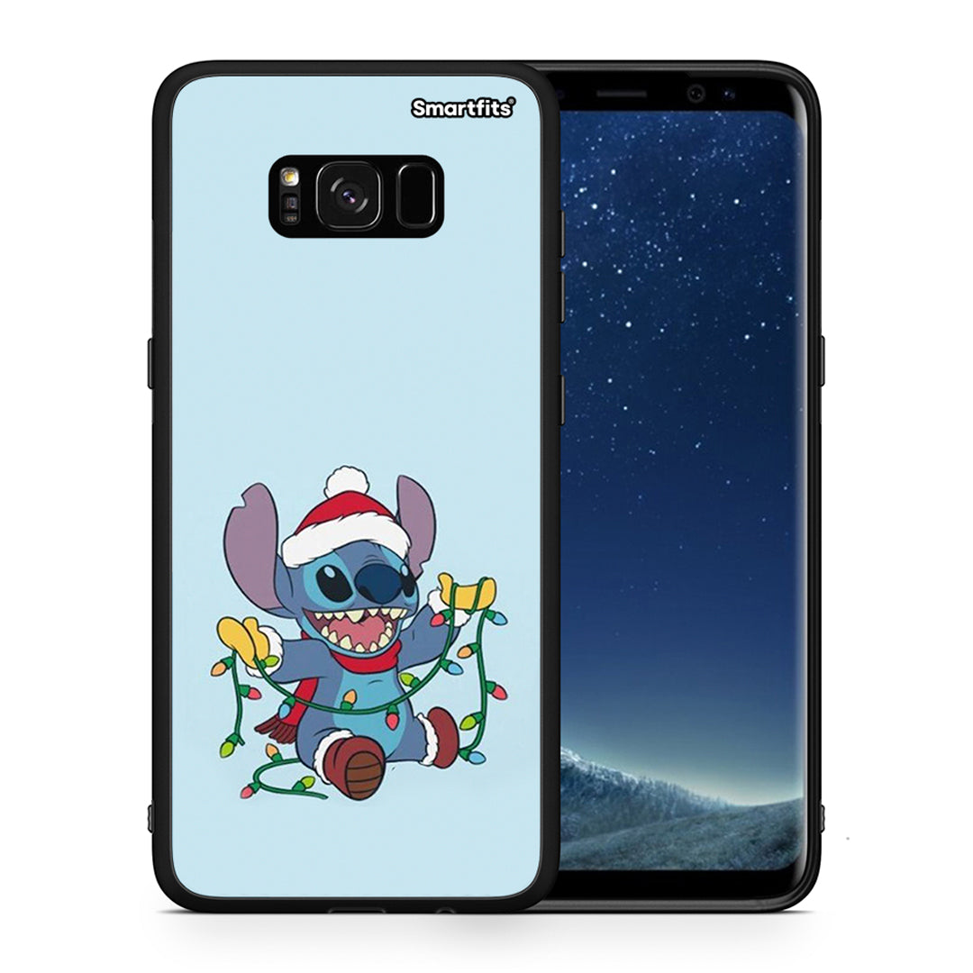 Θήκη Samsung S8 Santa Stich από τη Smartfits με σχέδιο στο πίσω μέρος και μαύρο περίβλημα | Samsung S8 Santa Stich case with colorful back and black bezels