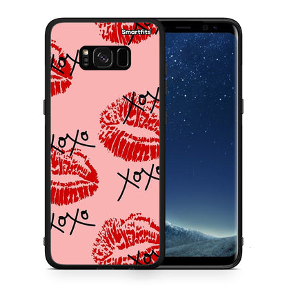 Θήκη Samsung S8+ XOXO Lips από τη Smartfits με σχέδιο στο πίσω μέρος και μαύρο περίβλημα | Samsung S8+ XOXO Lips case with colorful back and black bezels