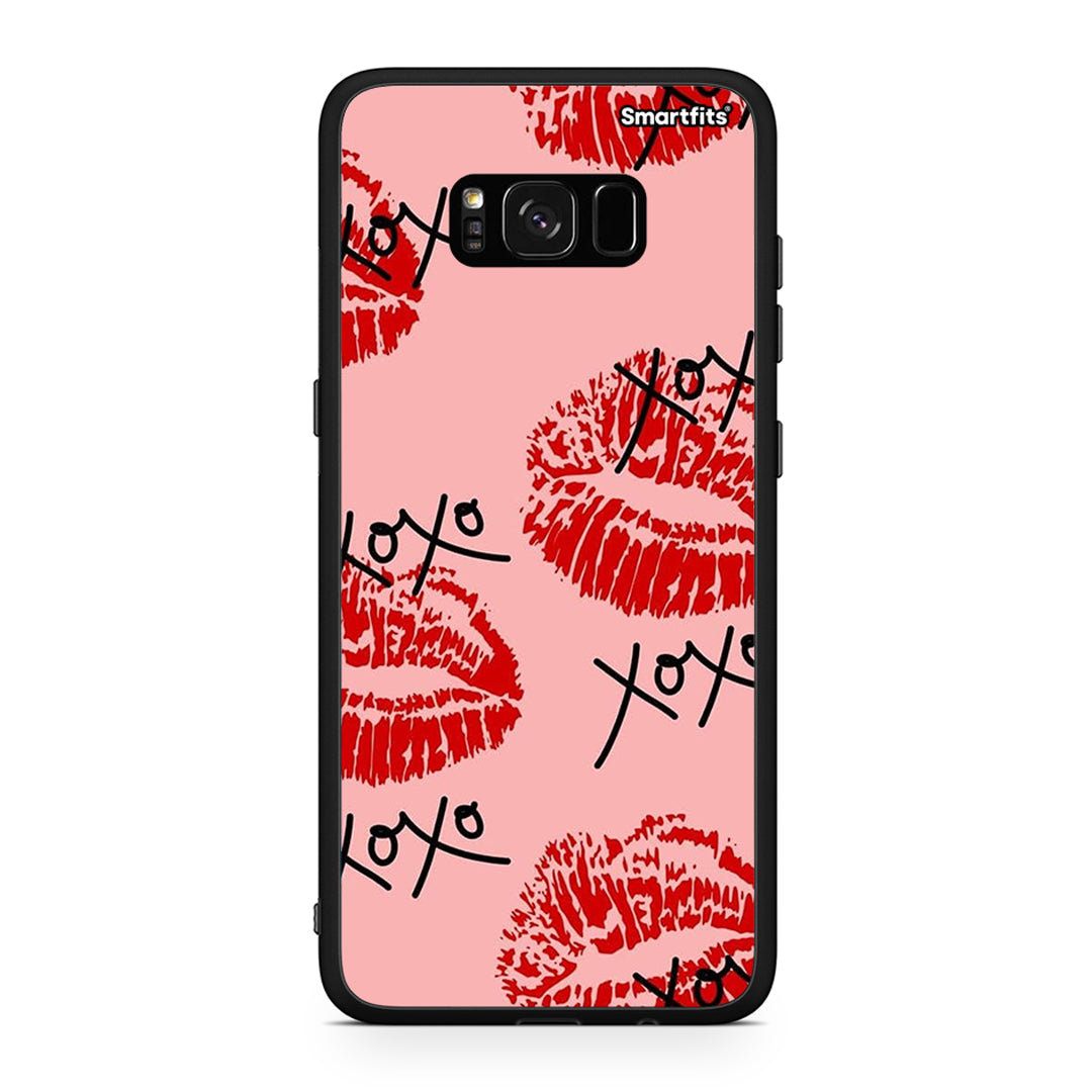 Samsung S8 XOXO Lips θήκη από τη Smartfits με σχέδιο στο πίσω μέρος και μαύρο περίβλημα | Smartphone case with colorful back and black bezels by Smartfits