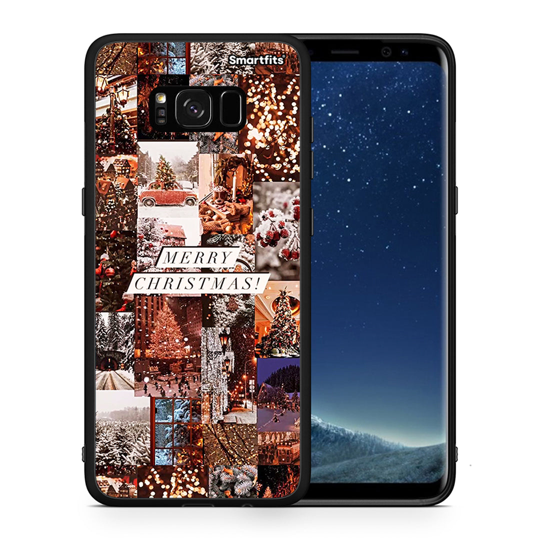 Θήκη Samsung S8+ Xmas Collage από τη Smartfits με σχέδιο στο πίσω μέρος και μαύρο περίβλημα | Samsung S8+ Xmas Collage case with colorful back and black bezels