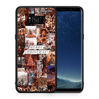 Thumbnail for Θήκη Samsung S8 Xmas Collage από τη Smartfits με σχέδιο στο πίσω μέρος και μαύρο περίβλημα | Samsung S8 Xmas Collage case with colorful back and black bezels