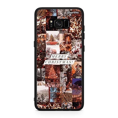 Samsung S8+ Xmas Collage θήκη από τη Smartfits με σχέδιο στο πίσω μέρος και μαύρο περίβλημα | Smartphone case with colorful back and black bezels by Smartfits
