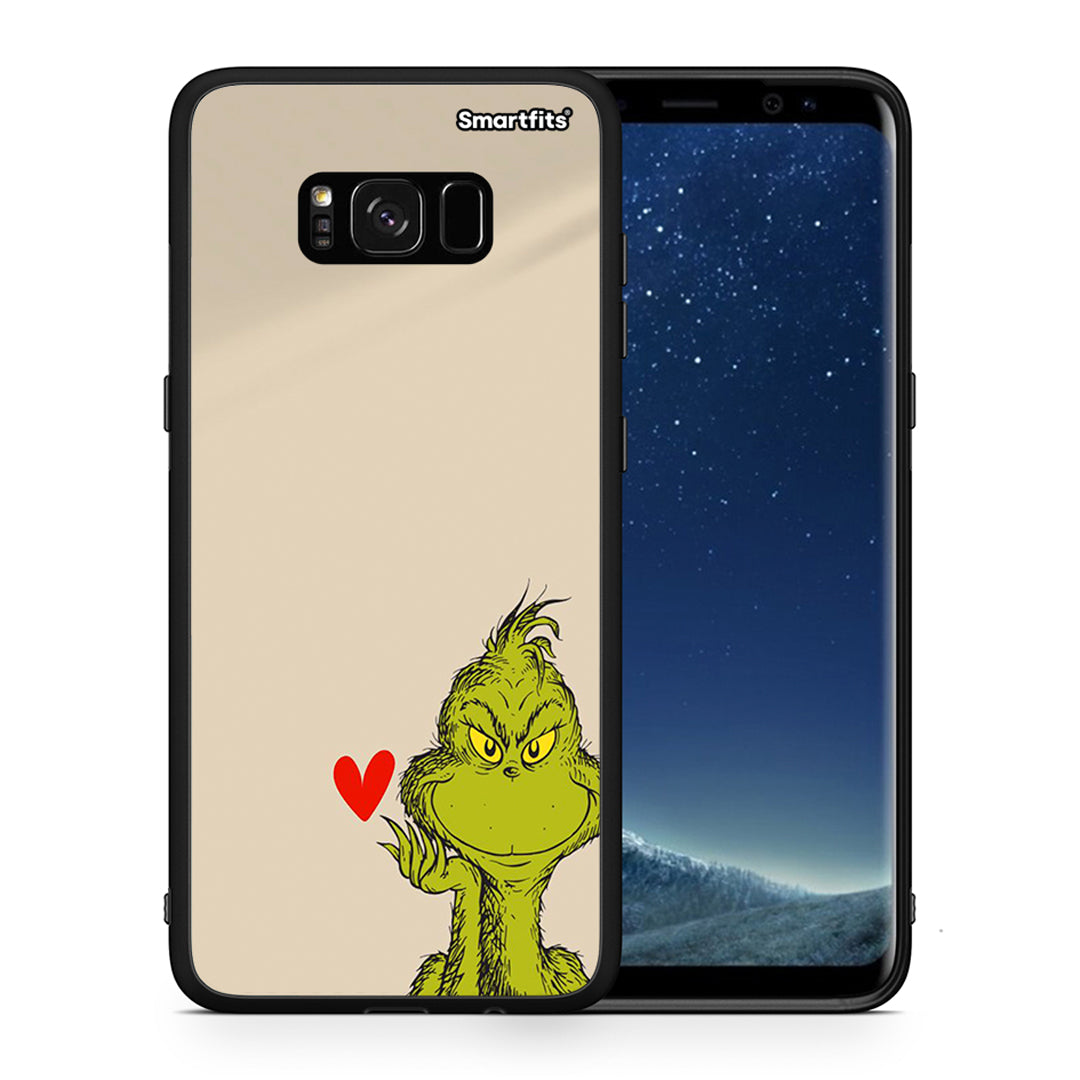 Θήκη Samsung S8+ Xmas Grinch από τη Smartfits με σχέδιο στο πίσω μέρος και μαύρο περίβλημα | Samsung S8+ Xmas Grinch case with colorful back and black bezels