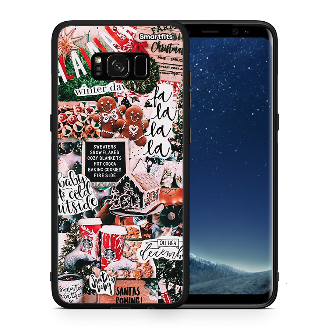 Θήκη Samsung S8 Xmas Habbits από τη Smartfits με σχέδιο στο πίσω μέρος και μαύρο περίβλημα | Samsung S8 Xmas Habbits case with colorful back and black bezels