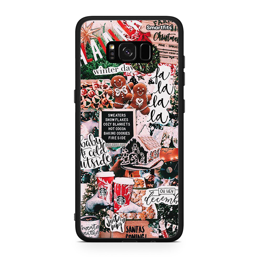 Samsung S8+ Xmas Habbits θήκη από τη Smartfits με σχέδιο στο πίσω μέρος και μαύρο περίβλημα | Smartphone case with colorful back and black bezels by Smartfits