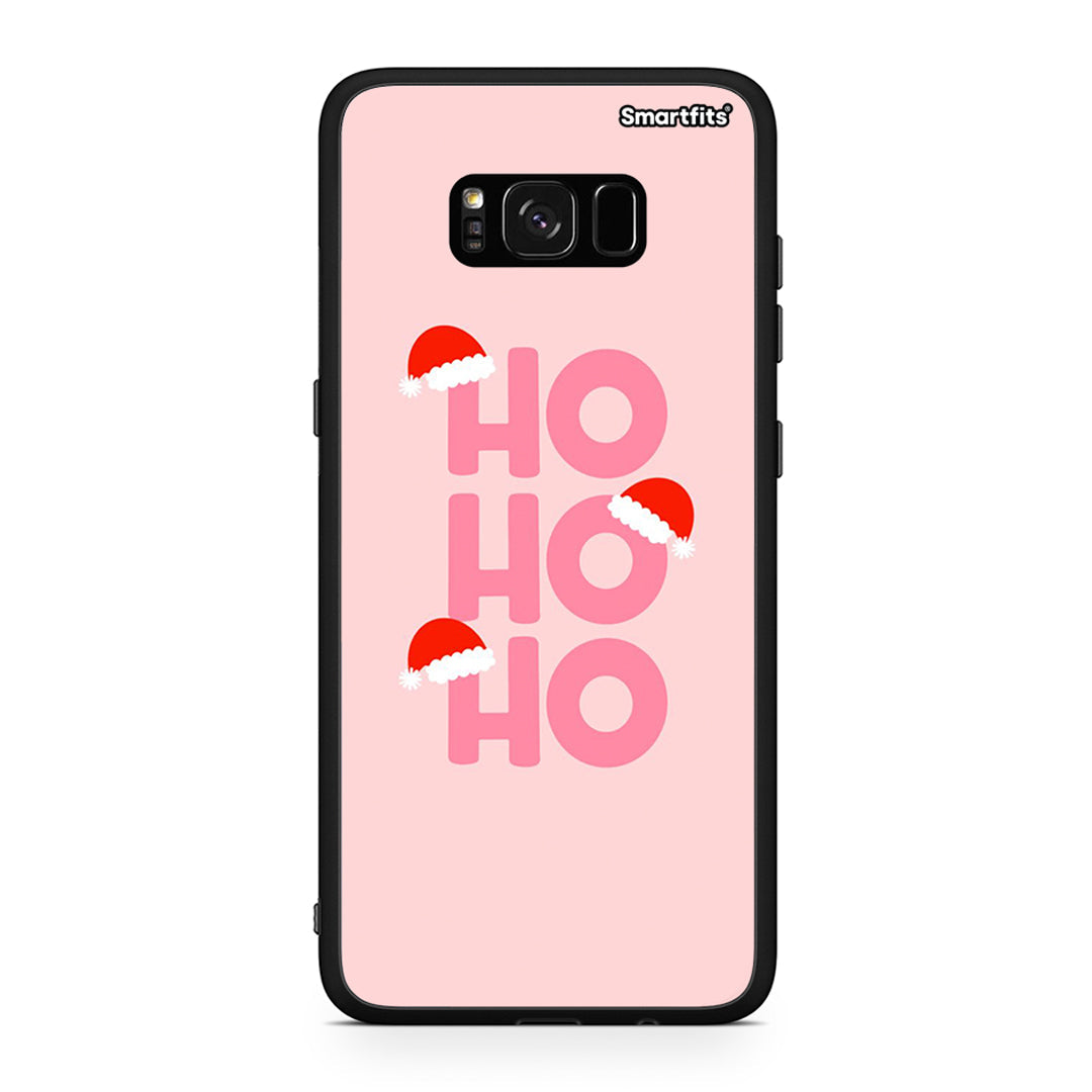 Samsung S8+ Xmas Ho Ho Ho θήκη από τη Smartfits με σχέδιο στο πίσω μέρος και μαύρο περίβλημα | Smartphone case with colorful back and black bezels by Smartfits