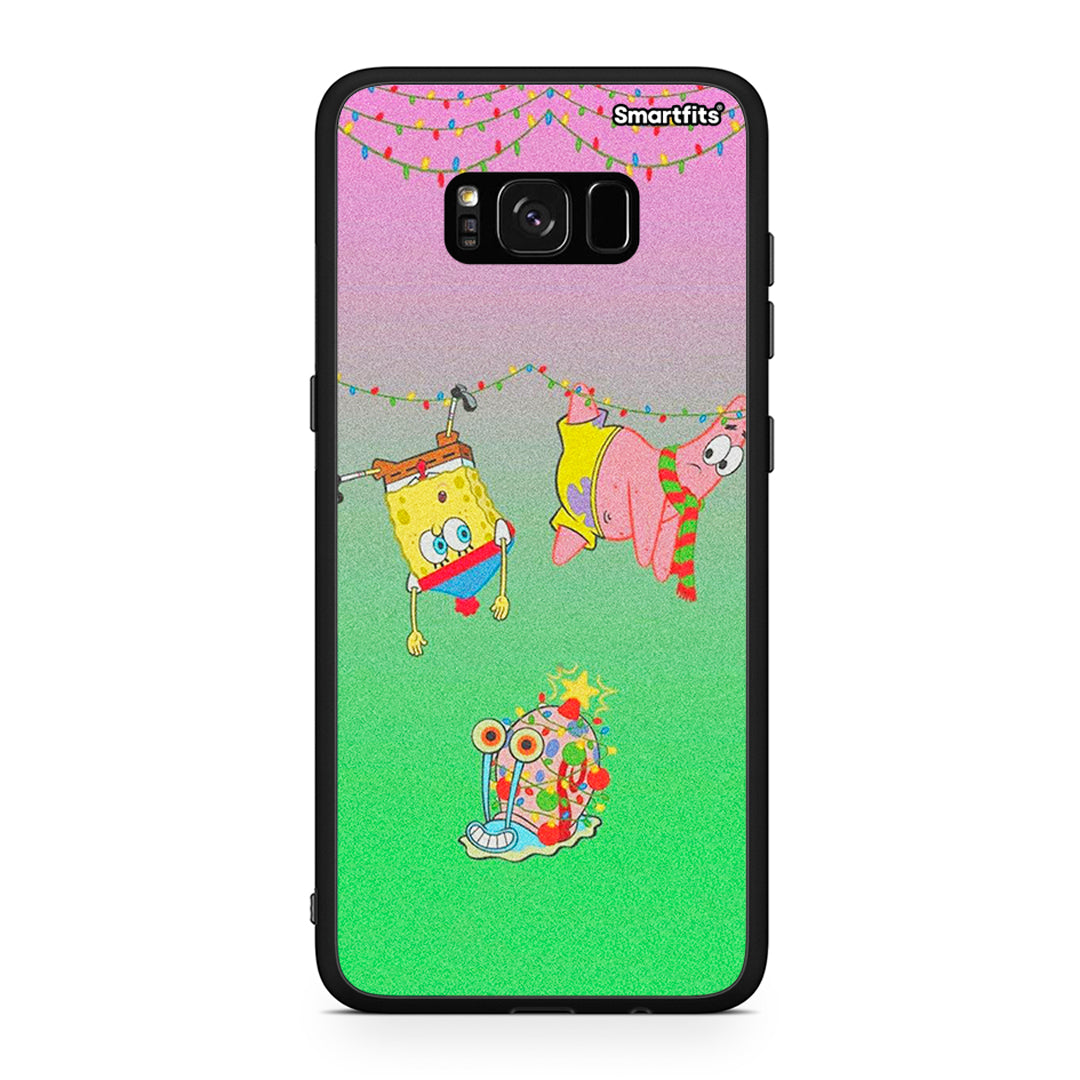 Samsung S8+ Xmas Lights θήκη από τη Smartfits με σχέδιο στο πίσω μέρος και μαύρο περίβλημα | Smartphone case with colorful back and black bezels by Smartfits