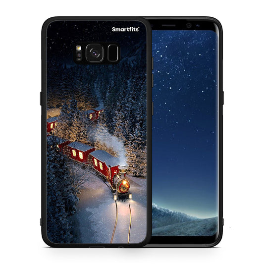 Θήκη Samsung S8+ Xmas Train από τη Smartfits με σχέδιο στο πίσω μέρος και μαύρο περίβλημα | Samsung S8+ Xmas Train case with colorful back and black bezels