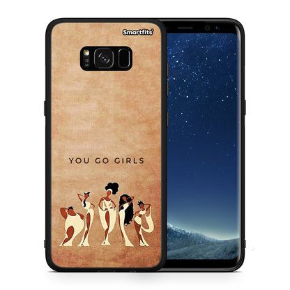 Θήκη Samsung S8+ You Go Girl από τη Smartfits με σχέδιο στο πίσω μέρος και μαύρο περίβλημα | Samsung S8+ You Go Girl case with colorful back and black bezels