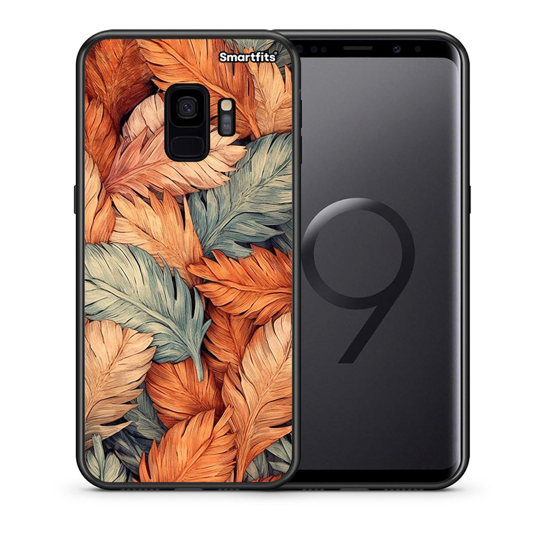 Θήκη Samsung S9 Autumn Leaves από τη Smartfits με σχέδιο στο πίσω μέρος και μαύρο περίβλημα | Samsung S9 Autumn Leaves case with colorful back and black bezels
