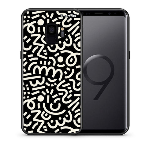 Θήκη Samsung S9 Doodle Art από τη Smartfits με σχέδιο στο πίσω μέρος και μαύρο περίβλημα | Samsung S9 Doodle Art case with colorful back and black bezels
