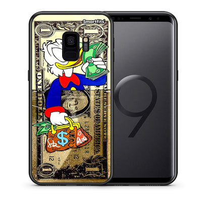 Θήκη Samsung S9 Duck Money από τη Smartfits με σχέδιο στο πίσω μέρος και μαύρο περίβλημα | Samsung S9 Duck Money case with colorful back and black bezels