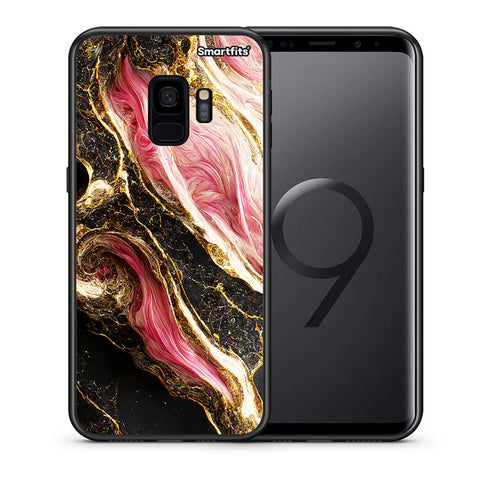 Θήκη Samsung S9 Glamorous Pink Marble από τη Smartfits με σχέδιο στο πίσω μέρος και μαύρο περίβλημα | Samsung S9 Glamorous Pink Marble case with colorful back and black bezels