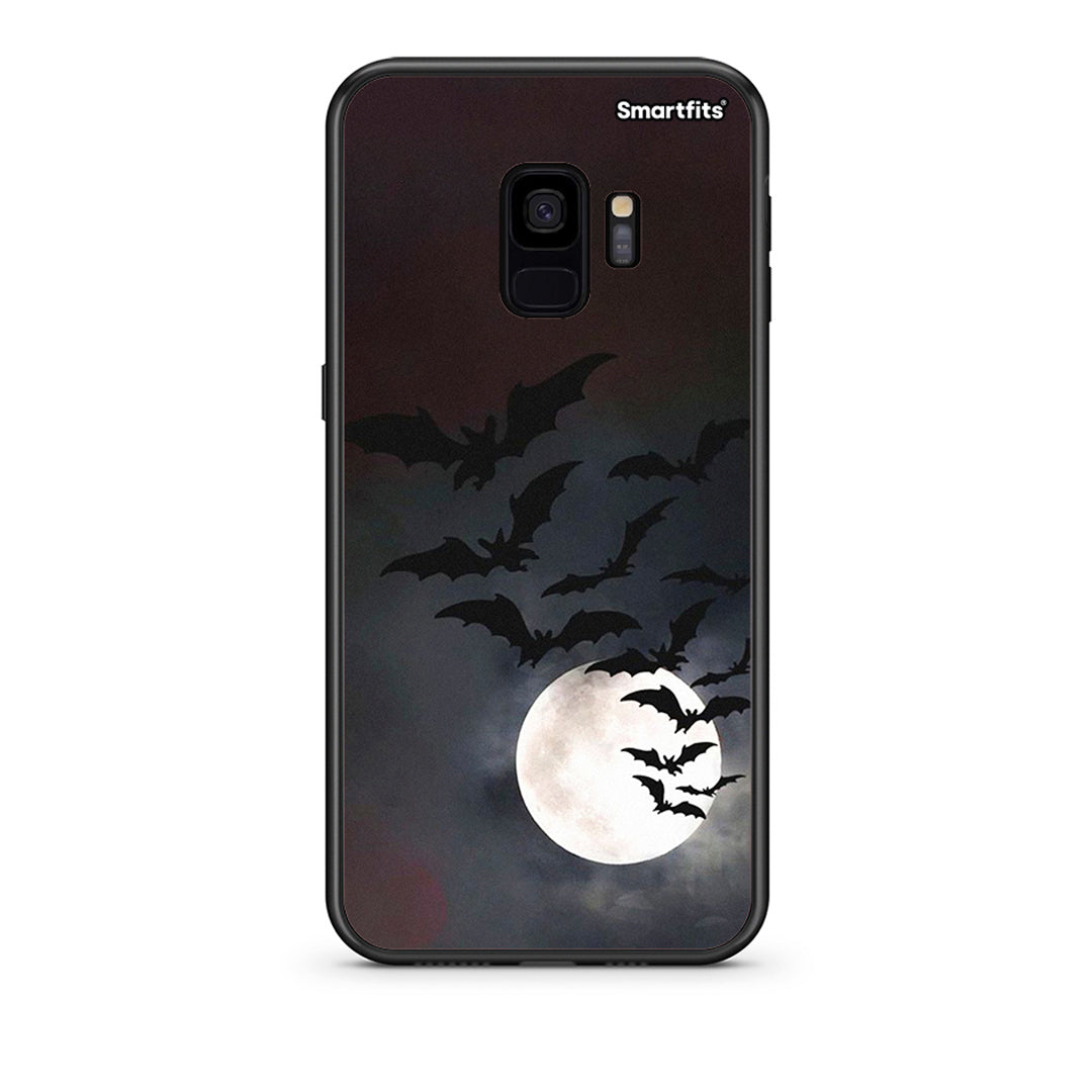 samsung s9 Halloween Bat Night Θήκη από τη Smartfits με σχέδιο στο πίσω μέρος και μαύρο περίβλημα | Smartphone case with colorful back and black bezels by Smartfits