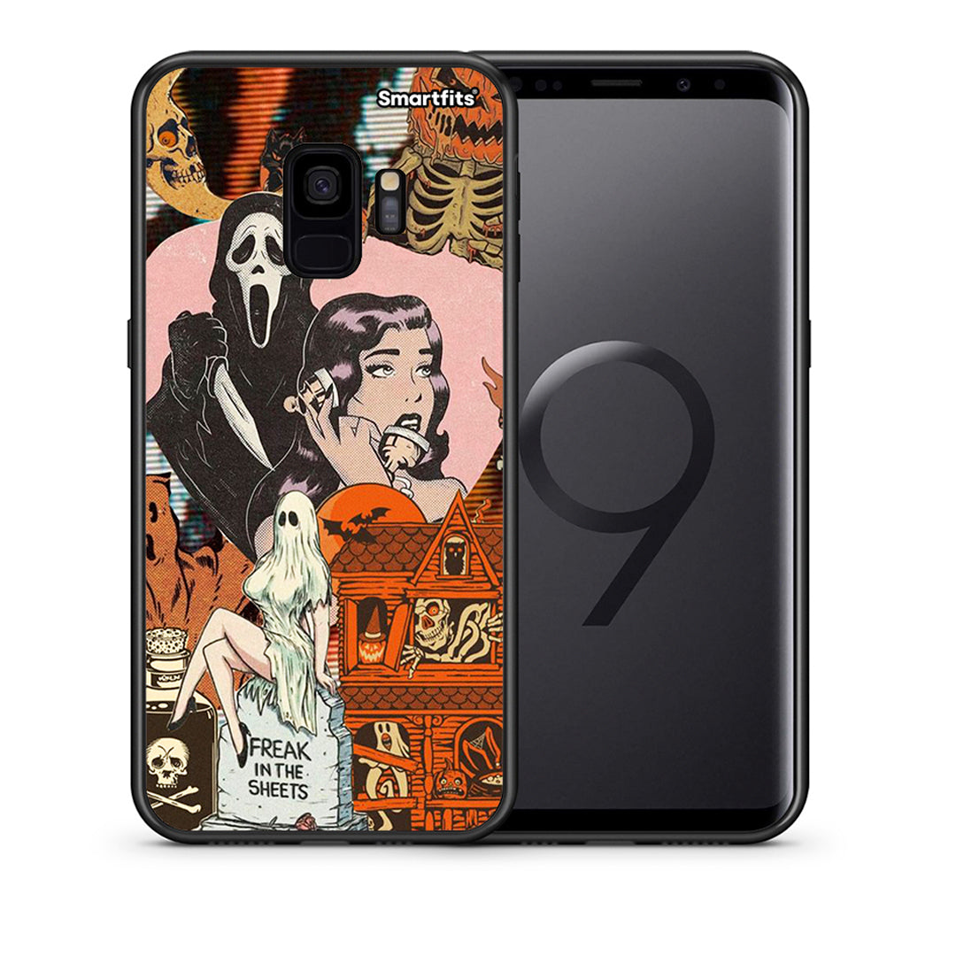 Θήκη Samsung S9 Halloween Collage από τη Smartfits με σχέδιο στο πίσω μέρος και μαύρο περίβλημα | Samsung S9 Halloween Collage case with colorful back and black bezels