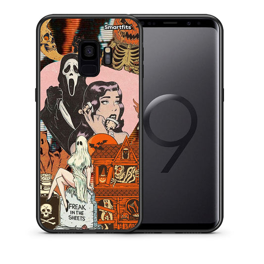 Θήκη Samsung S9 Halloween Collage από τη Smartfits με σχέδιο στο πίσω μέρος και μαύρο περίβλημα | Samsung S9 Halloween Collage case with colorful back and black bezels