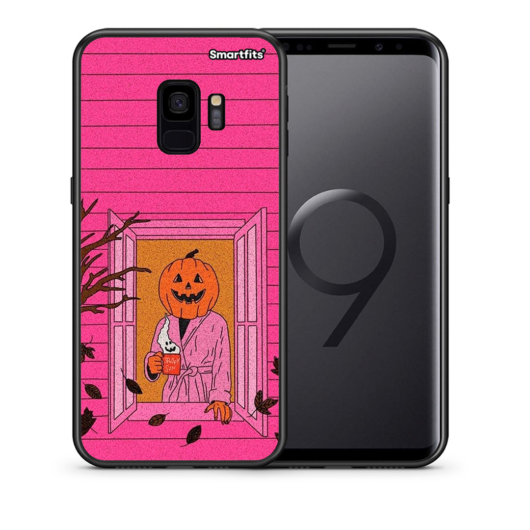 Θήκη Samsung S9 Halloween Pumpkin Lady από τη Smartfits με σχέδιο στο πίσω μέρος και μαύρο περίβλημα | Samsung S9 Halloween Pumpkin Lady case with colorful back and black bezels