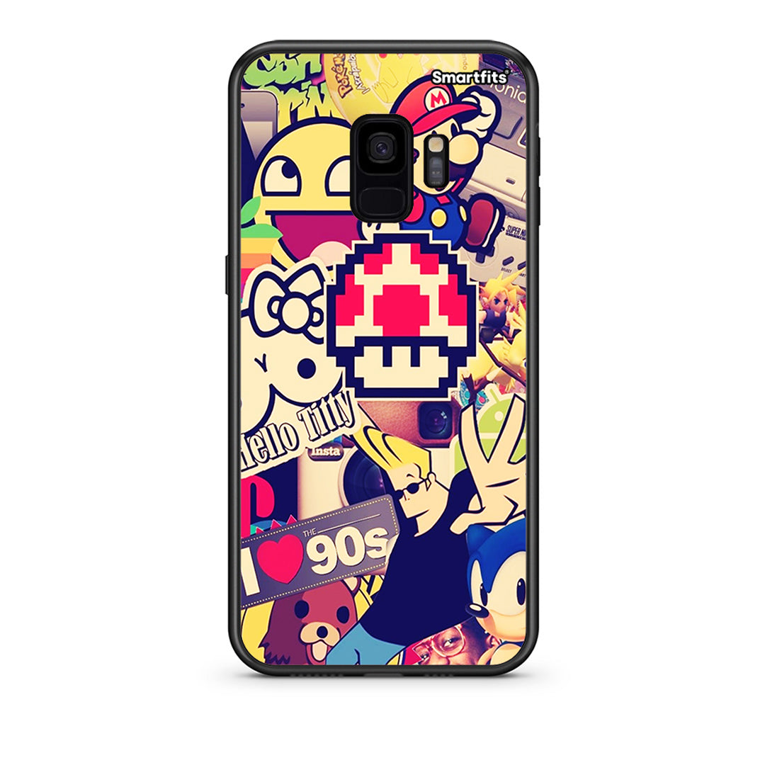 samsung s9 Love The 90s θήκη από τη Smartfits με σχέδιο στο πίσω μέρος και μαύρο περίβλημα | Smartphone case with colorful back and black bezels by Smartfits