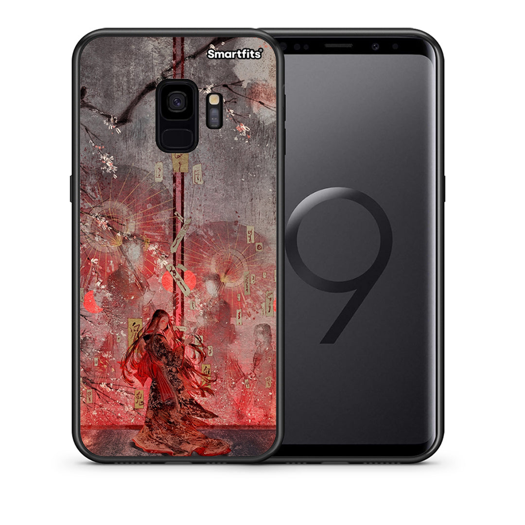 Θήκη Samsung S9 Nezuko Kamado από τη Smartfits με σχέδιο στο πίσω μέρος και μαύρο περίβλημα | Samsung S9 Nezuko Kamado case with colorful back and black bezels