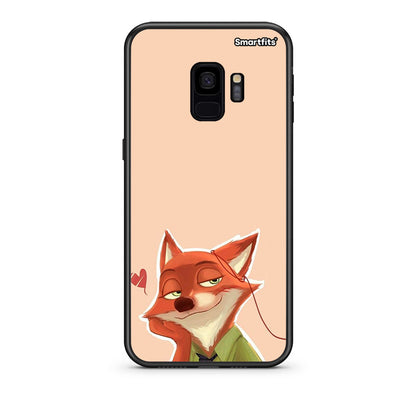 samsung s9 Nick Wilde And Judy Hopps Love 1 θήκη από τη Smartfits με σχέδιο στο πίσω μέρος και μαύρο περίβλημα | Smartphone case with colorful back and black bezels by Smartfits