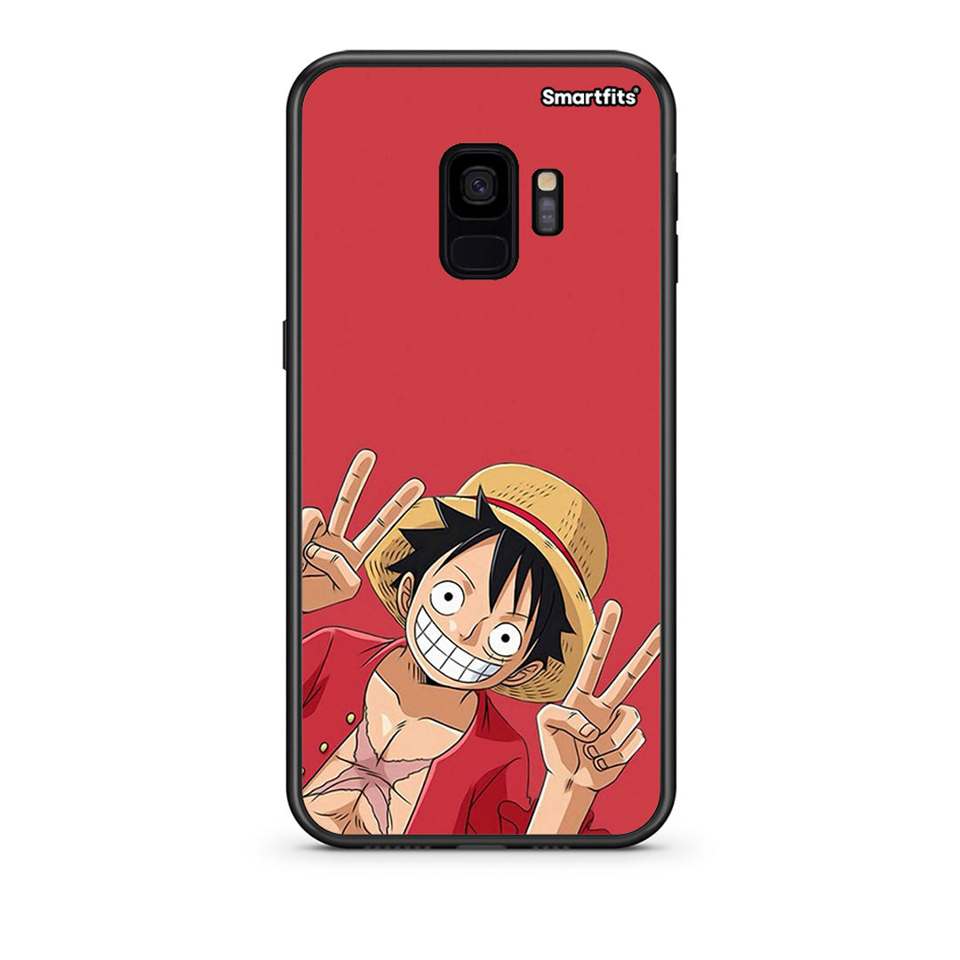 samsung s9 Pirate Luffy Θήκη από τη Smartfits με σχέδιο στο πίσω μέρος και μαύρο περίβλημα | Smartphone case with colorful back and black bezels by Smartfits