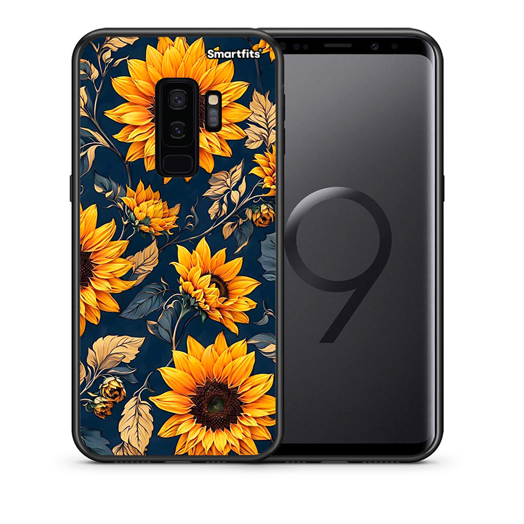 Θήκη Samsung S9 Plus Autumn Sunflowers από τη Smartfits με σχέδιο στο πίσω μέρος και μαύρο περίβλημα | Samsung S9 Plus Autumn Sunflowers case with colorful back and black bezels