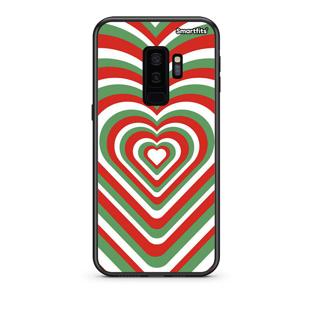 samsung s9 plus Christmas Hearts θήκη από τη Smartfits με σχέδιο στο πίσω μέρος και μαύρο περίβλημα | Smartphone case with colorful back and black bezels by Smartfits
