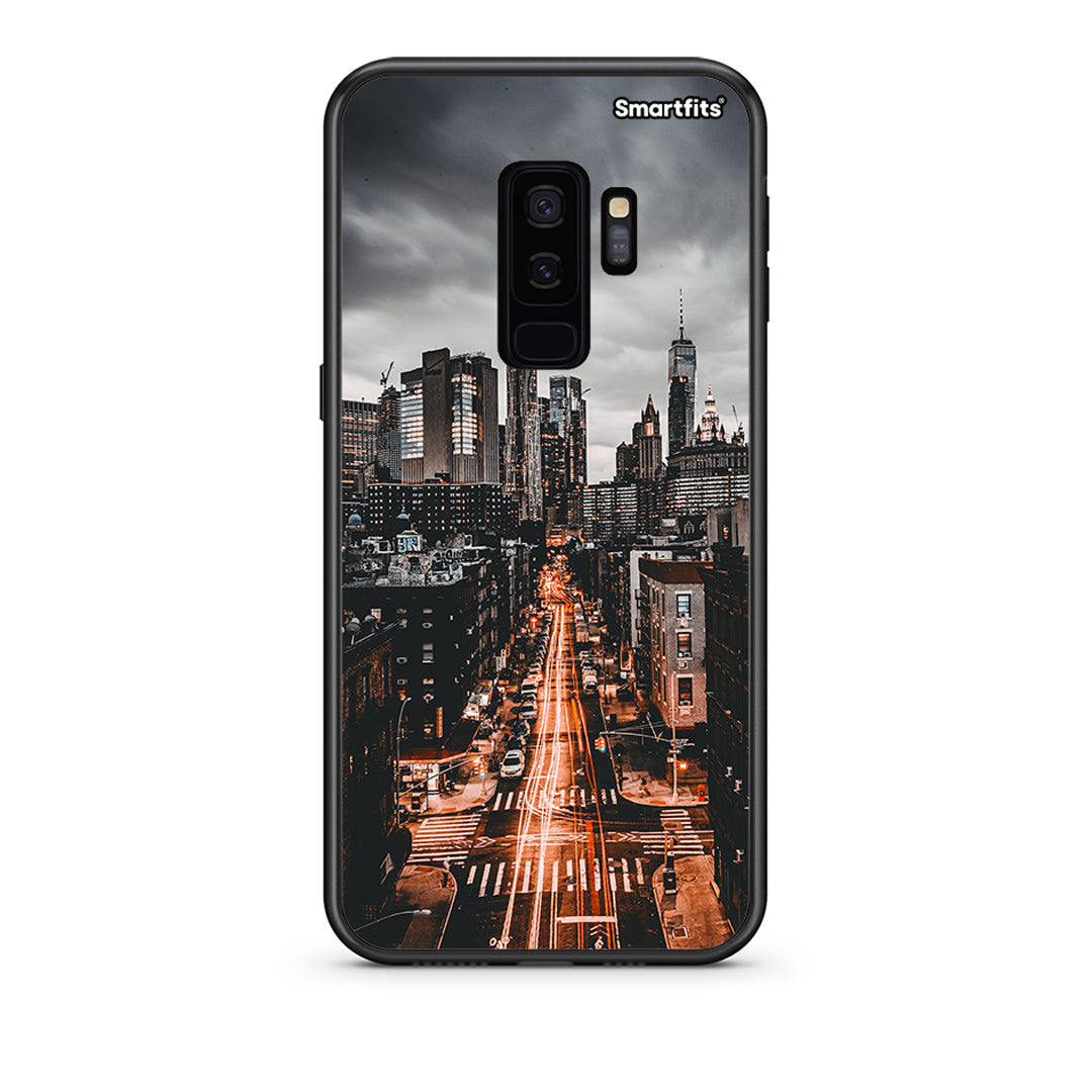samsung s9 plus City Lights θήκη από τη Smartfits με σχέδιο στο πίσω μέρος και μαύρο περίβλημα | Smartphone case with colorful back and black bezels by Smartfits