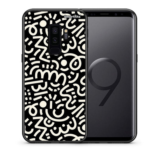 Θήκη Samsung S9 Plus Doodle Art από τη Smartfits με σχέδιο στο πίσω μέρος και μαύρο περίβλημα | Samsung S9 Plus Doodle Art case with colorful back and black bezels