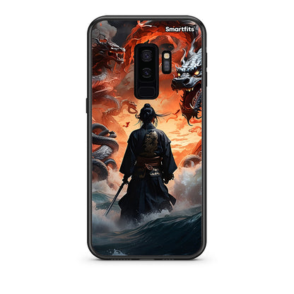 samsung s9 plus Dragons Fight θήκη από τη Smartfits με σχέδιο στο πίσω μέρος και μαύρο περίβλημα | Smartphone case with colorful back and black bezels by Smartfits