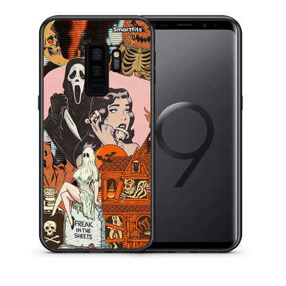 Θήκη Samsung S9 Plus Halloween Collage από τη Smartfits με σχέδιο στο πίσω μέρος και μαύρο περίβλημα | Samsung S9 Plus Halloween Collage case with colorful back and black bezels