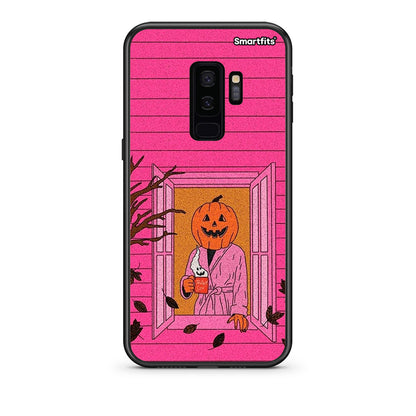 samsung s9 plus Halloween Pumpkin Lady Θήκη από τη Smartfits με σχέδιο στο πίσω μέρος και μαύρο περίβλημα | Smartphone case with colorful back and black bezels by Smartfits