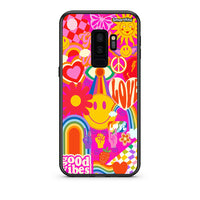 Thumbnail for samsung s9 plus Hippie Love θήκη από τη Smartfits με σχέδιο στο πίσω μέρος και μαύρο περίβλημα | Smartphone case with colorful back and black bezels by Smartfits