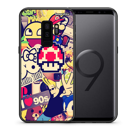 Θήκη Samsung S9 Plus Love The 90s από τη Smartfits με σχέδιο στο πίσω μέρος και μαύρο περίβλημα | Samsung S9 Plus Love The 90s case with colorful back and black bezels