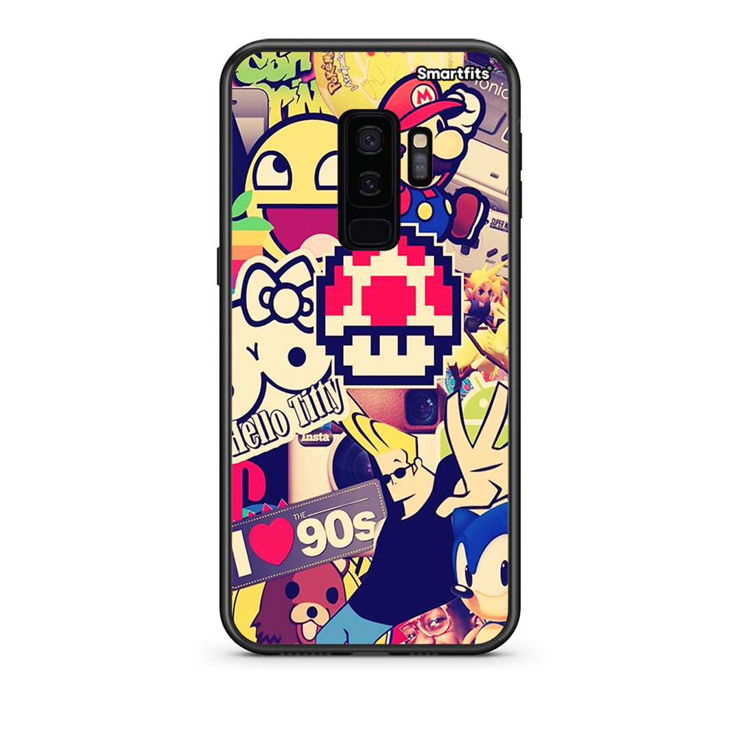 samsung s9 plus Love The 90s θήκη από τη Smartfits με σχέδιο στο πίσω μέρος και μαύρο περίβλημα | Smartphone case with colorful back and black bezels by Smartfits