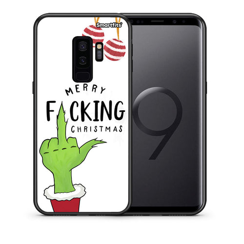 Θήκη Samsung S9 Plus Merry F Xmas από τη Smartfits με σχέδιο στο πίσω μέρος και μαύρο περίβλημα | Samsung S9 Plus Merry F Xmas case with colorful back and black bezels