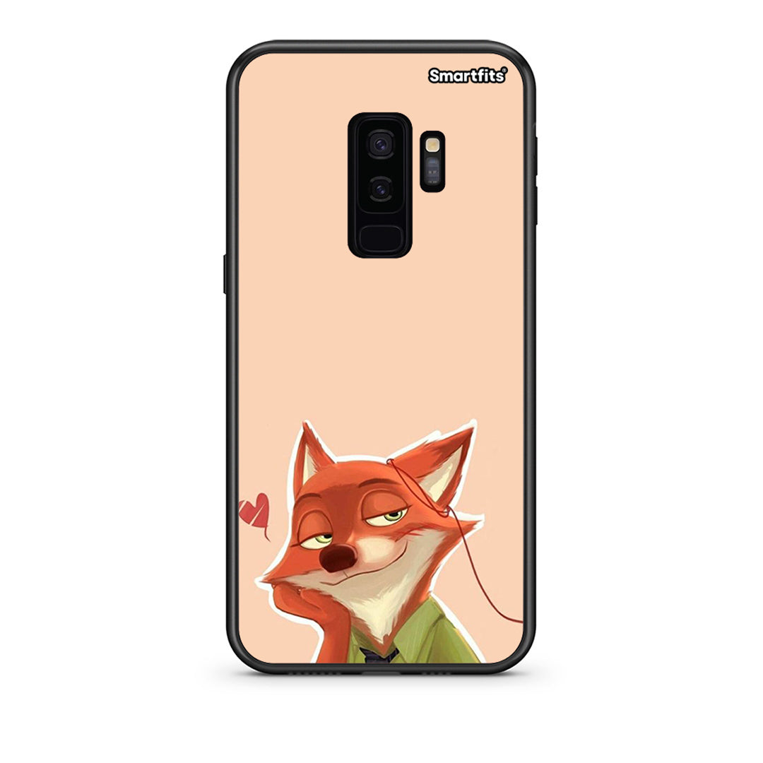 samsung s9 plus Nick Wilde And Judy Hopps Love 1 θήκη από τη Smartfits με σχέδιο στο πίσω μέρος και μαύρο περίβλημα | Smartphone case with colorful back and black bezels by Smartfits