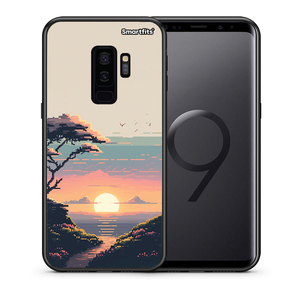 Θήκη Samsung S9 Plus Pixel Sunset από τη Smartfits με σχέδιο στο πίσω μέρος και μαύρο περίβλημα | Samsung S9 Plus Pixel Sunset case with colorful back and black bezels