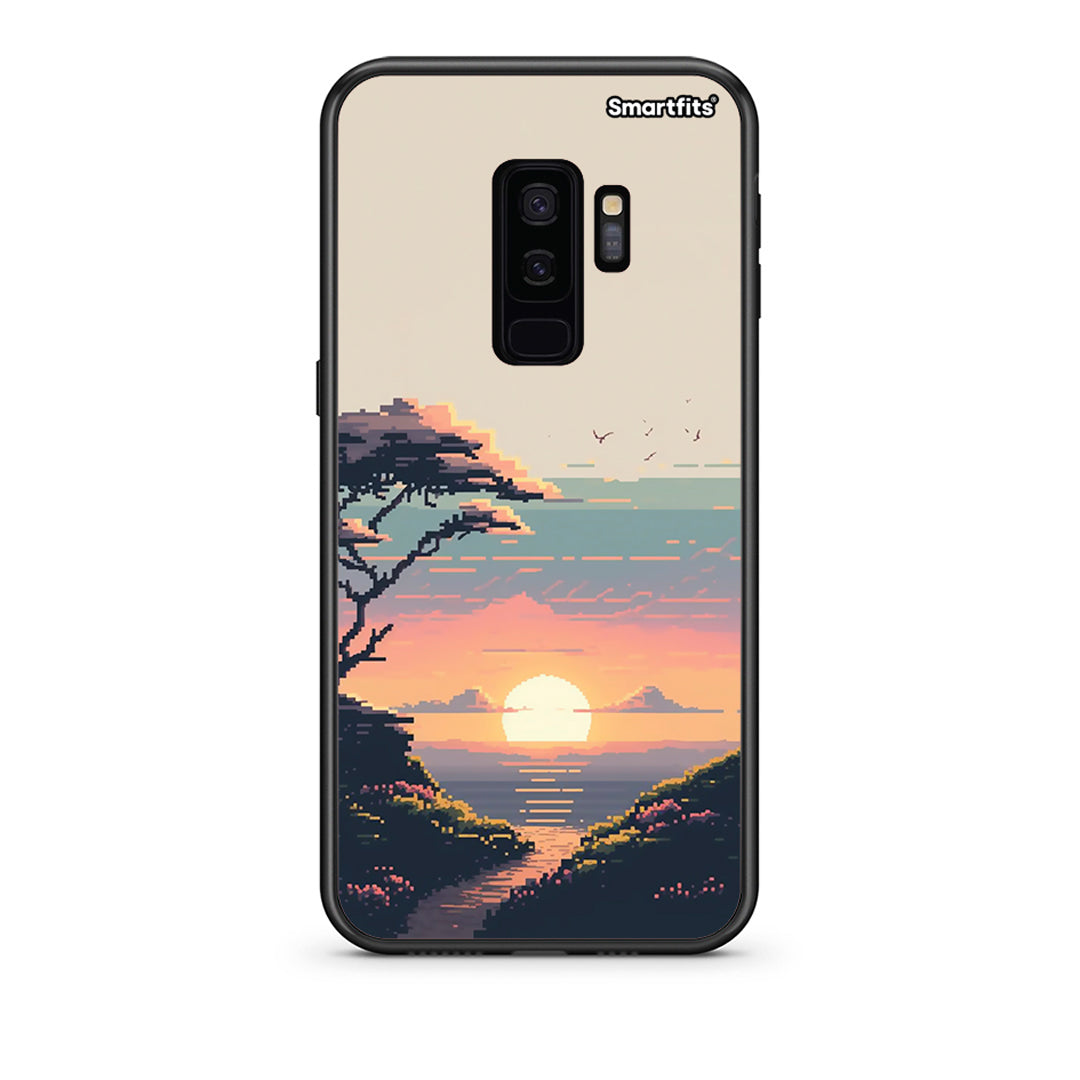 samsung s9 plus Pixel Sunset Θήκη από τη Smartfits με σχέδιο στο πίσω μέρος και μαύρο περίβλημα | Smartphone case with colorful back and black bezels by Smartfits
